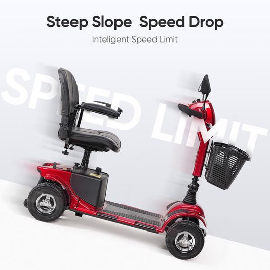 4-wheel Electric Scooter With Basket And Extended Battery - Banned Temu - Enfance-Heureuse