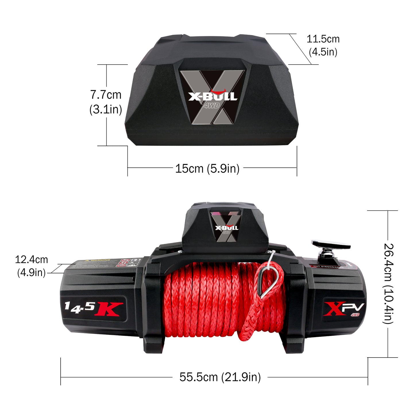 X-BULL Electric Winch XPV 14500 Lbs 12V Synthetic Red Rope New Jeep Tractor 4WD Unavailable Platform - Amazon