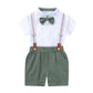Boys Gentleman Bow Tie Backstrap Shorts Set - Enfance-Heureuse