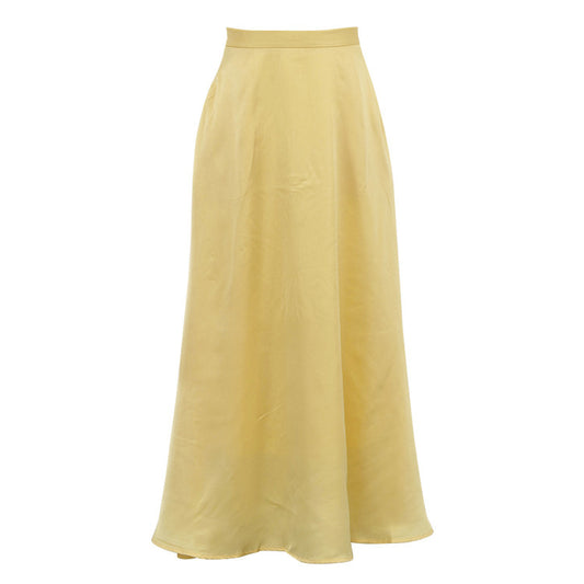 Polyester Satin Draping Yellow Skirt - Enfance-Heureuse