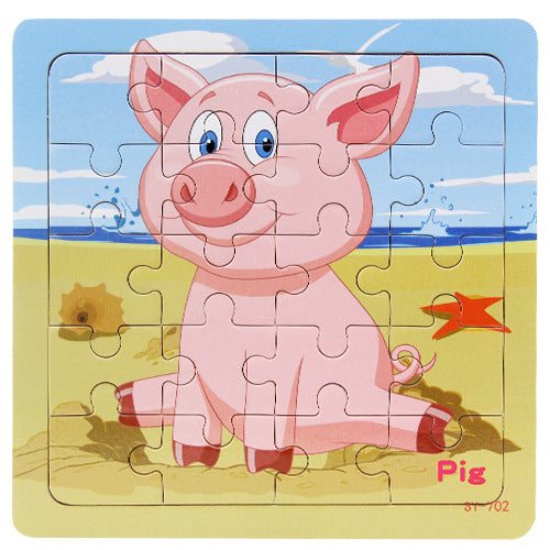 Children's poultry animal wooden puzzle - Enfance-Heureuse