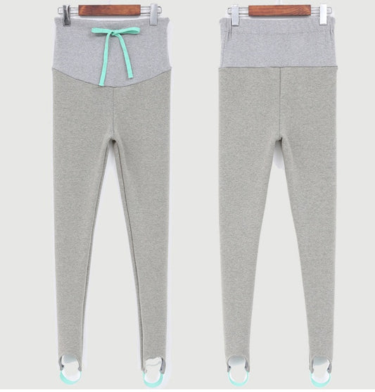 South Korea maternity new winter pregnant women foot leggings and cashmere trousers abdomen supporting feet thick spot - Enfance-Heureuse