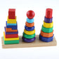 Three pillar intelligence tower wooden educational toy - Enfance-Heureuse