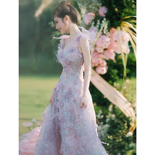 Toast Dress Lace A- Line Style Bridal Marriage Engagement Evening Dress - Enfance-Heureuse