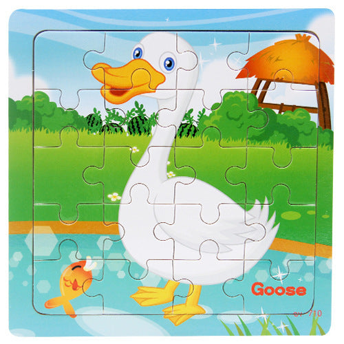 Children's poultry animal wooden puzzle - Enfance-Heureuse
