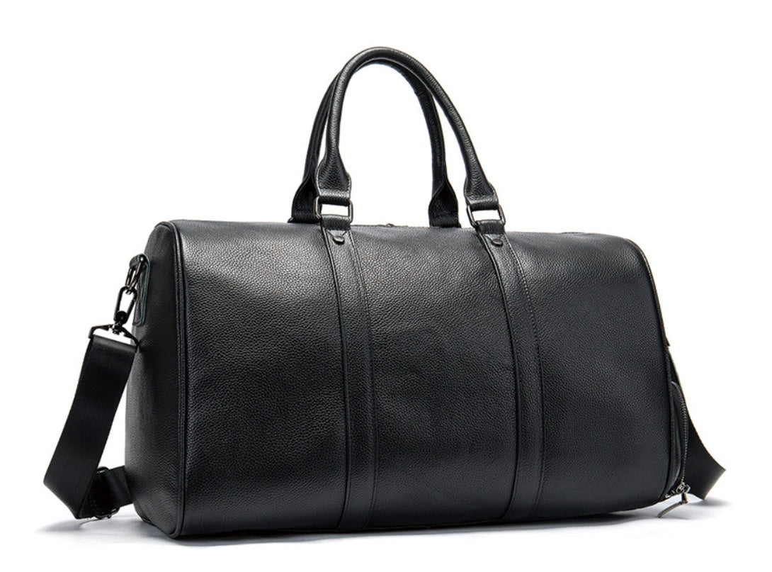 The first layer of leather leisure portable travel bag luggage bag with independent shoes single shoulder diagonal package - Enfance-Heureuse