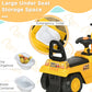 3-in-1 Ride On Excavator Digger Scooter & Pulling Cart, Construction Pretend Play Toy For Kids - Enfance-Heureuse