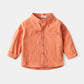 Boys stand collar solid color shirt - Enfance-Heureuse