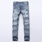 MCCKLE Fashion Brand Designer Mens Ripped Jeans Pants Light Blue Slim Fit Distressed Denim Joggers Male Plus Size Jean Trousers - Enfance-Heureuse