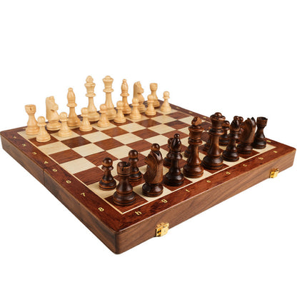 Chess Solid Wood Set Large Children's Wooden Folding Chessboard - Enfance-Heureuse