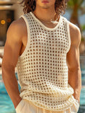 Men's Openwork Round Neck Tank - Enfance-Heureuse
