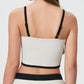 Millennia Contrast Trim Square Neck Active Cami with Detachable Chest Pads - Enfance-Heureuse
