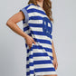 Umgee Peace Applique Striped Short Sleeve Mini Dress - Enfance-Heureuse