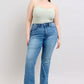 Judy Blue HW Tummy Control Vintage Wash Side Slit Slim Boot Jeans - Enfance-Heureuse