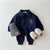 Fleece-lined Lapel Sweatshirt And Sweatpants Suit Children's Two-piece Suit - Enfance-Heureuse