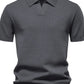 Men's Classic Textured Short Sleeve Polo Shirt - Enfance-Heureuse