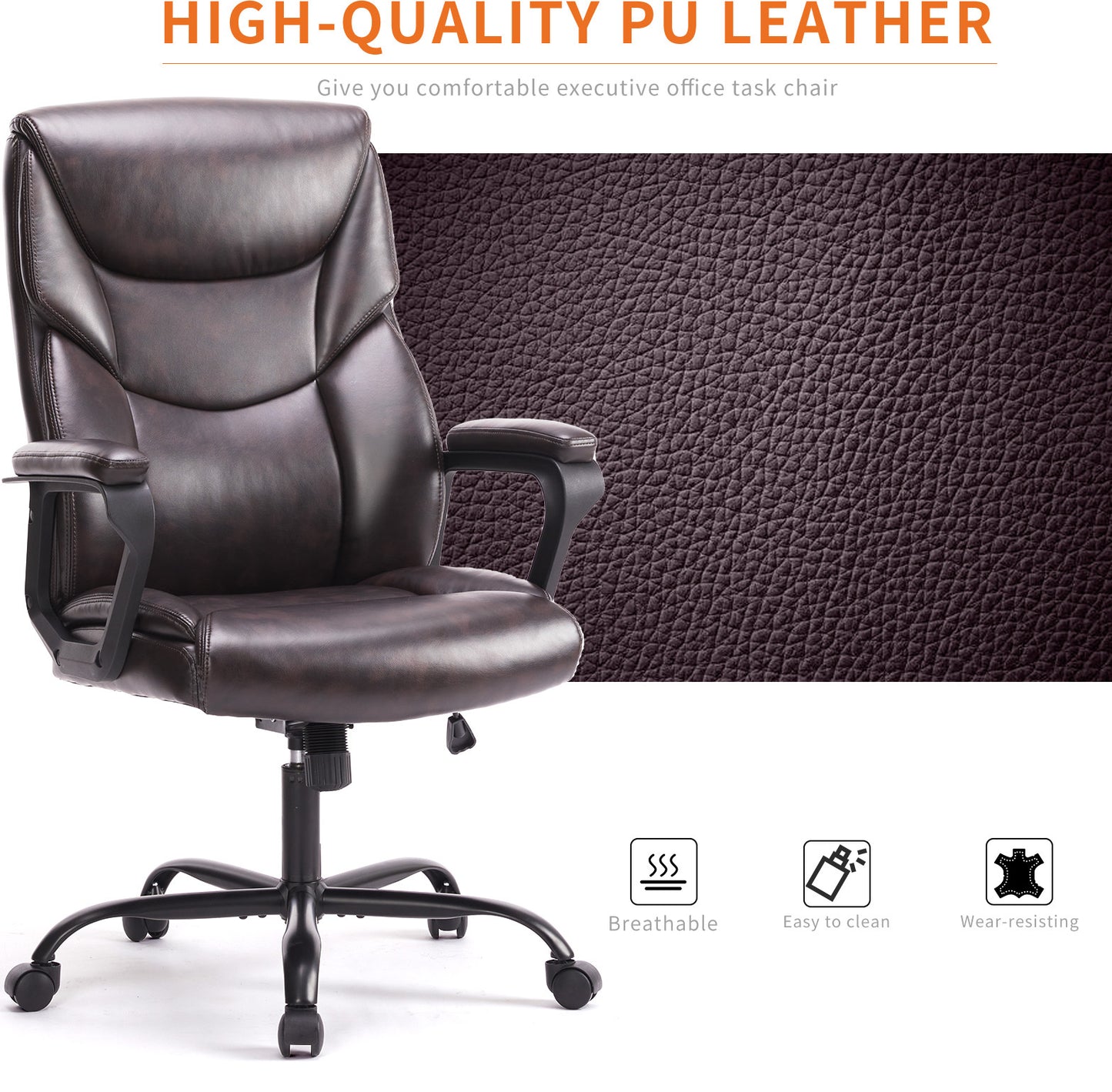 Chaise de bureau en cuir PU