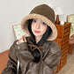 Windproof Earflaps Lamb Wool All-matching Strap Bucket Hat