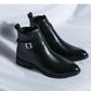 Men's British Style Fashion High-top Leather Shoes Side Zipper Mid-Top Martin Boots - Enfance-Heureuse