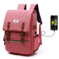 Vintage men women canvas backpacks school bags for teenage girls laptop backpack with USB charging fashion travel - Enfance-Heureuse