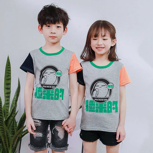 Short sleeved round neck T-shirt - Enfance-Heureuse