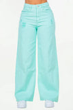 American Bazi High Waist Distressed Wide Leg Jeans