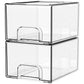 1 2 4 Pack Clear Stackable Storage Drawers, 11.2cm, 4.4in Tall Acrylic Bathroom Makeup Organizer,Plastic Storage Bins For Vanity, Undersink, Kitchen Cabinets, Pantry, Home Organization - Enfance-Heureuse