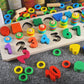 Wooden three-in-one color digital shape logarithmic board - Enfance-Heureuse