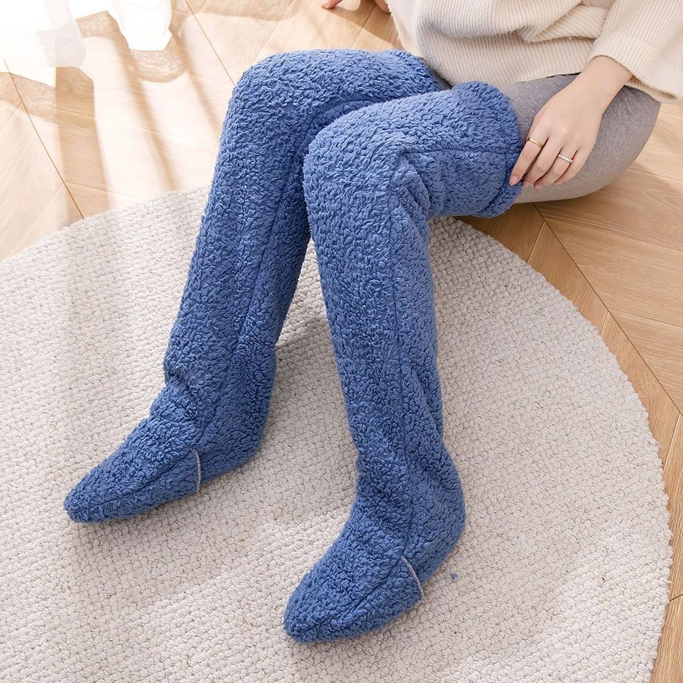 Over Knee High Fuzzy Long Socks Winter Warm Cold Leg Knee Joint Cold-proof Stockings Home Floor Sleeping Socks - Enfance-Heureuse
