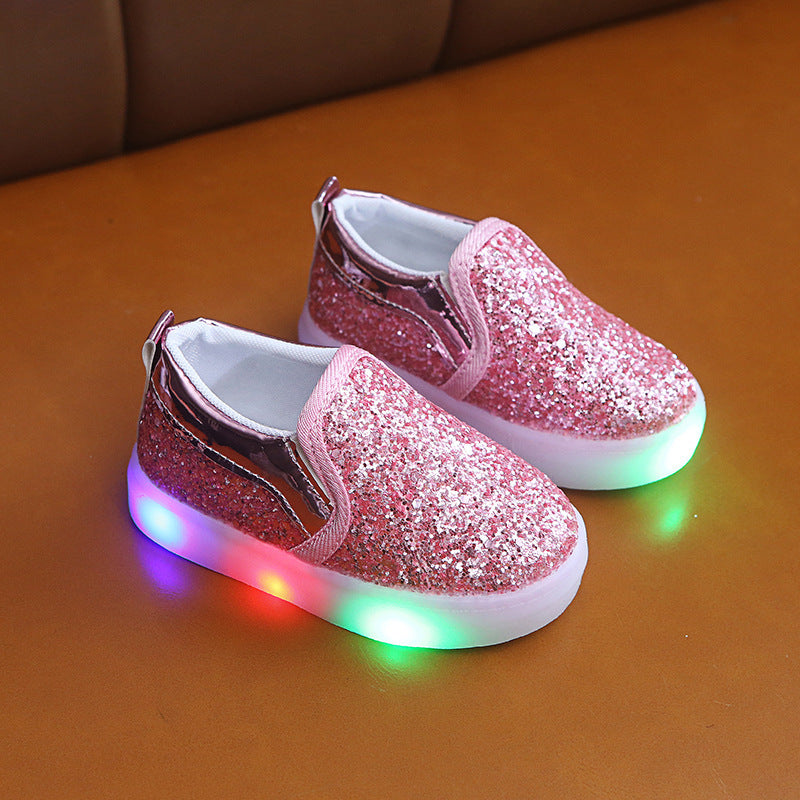 Kids Led Sneakers Lighted Baby Toddler Sneakers Sequin Girl Light Shoes - Enfance-Heureuse