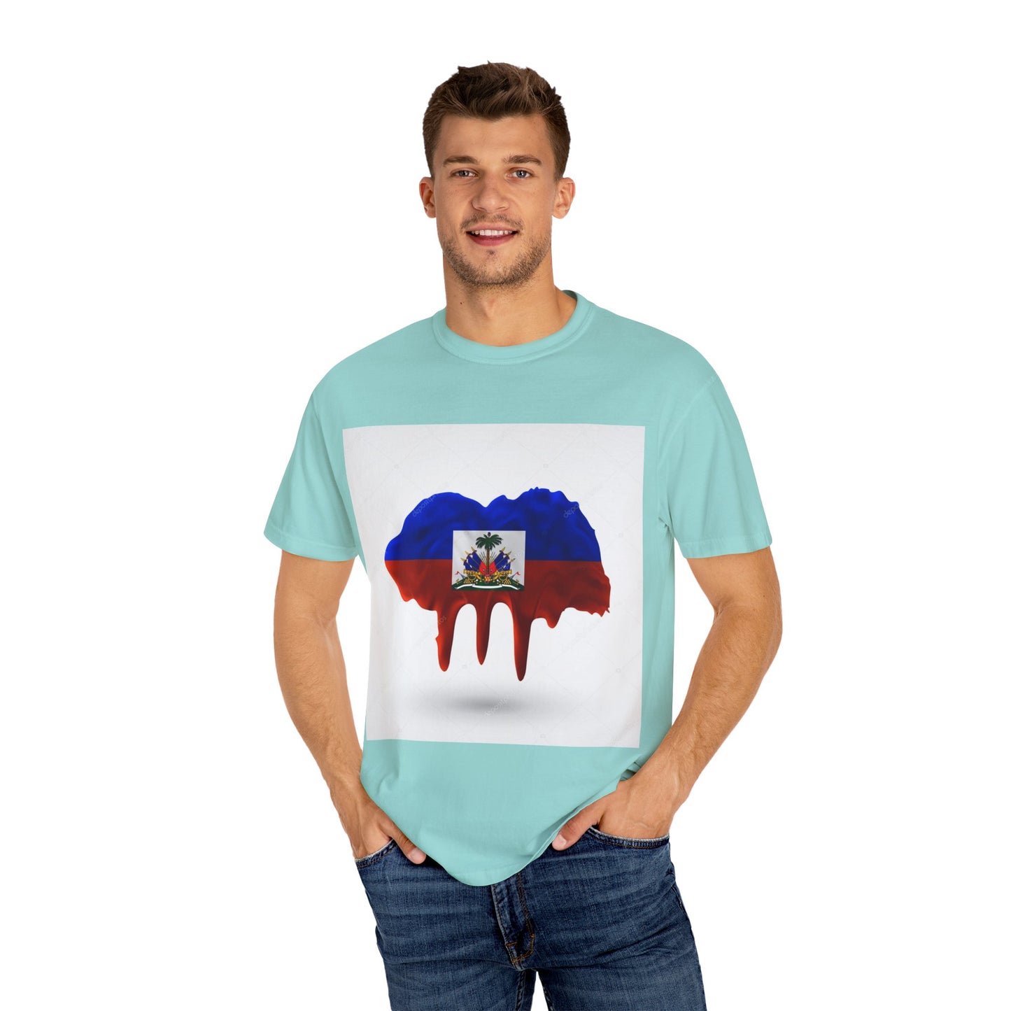 Haiti Flag Drip T-Shirt — Haitian Pride Graphic Tee