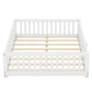 Full Size Bed Floor Bed With Safety Guardrails And Door For Kids, White - Enfance-Heureuse
