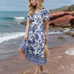 2025 New Women's Floral Print V-neck Dress, Floral Dress, Suitable For Vacation, Women's Dress