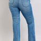 Judy Blue HW Tummy Control Vintage Wash Side Slit Slim Boot Jeans - Enfance-Heureuse