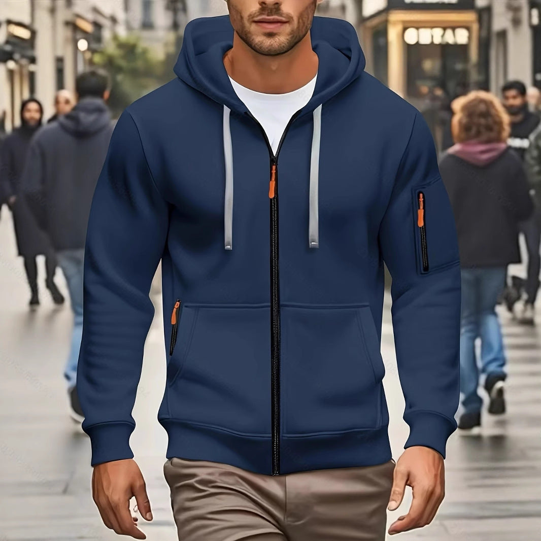 Zipper Hooded Sweatshirt Men's Sports Casual Cardigan Coat