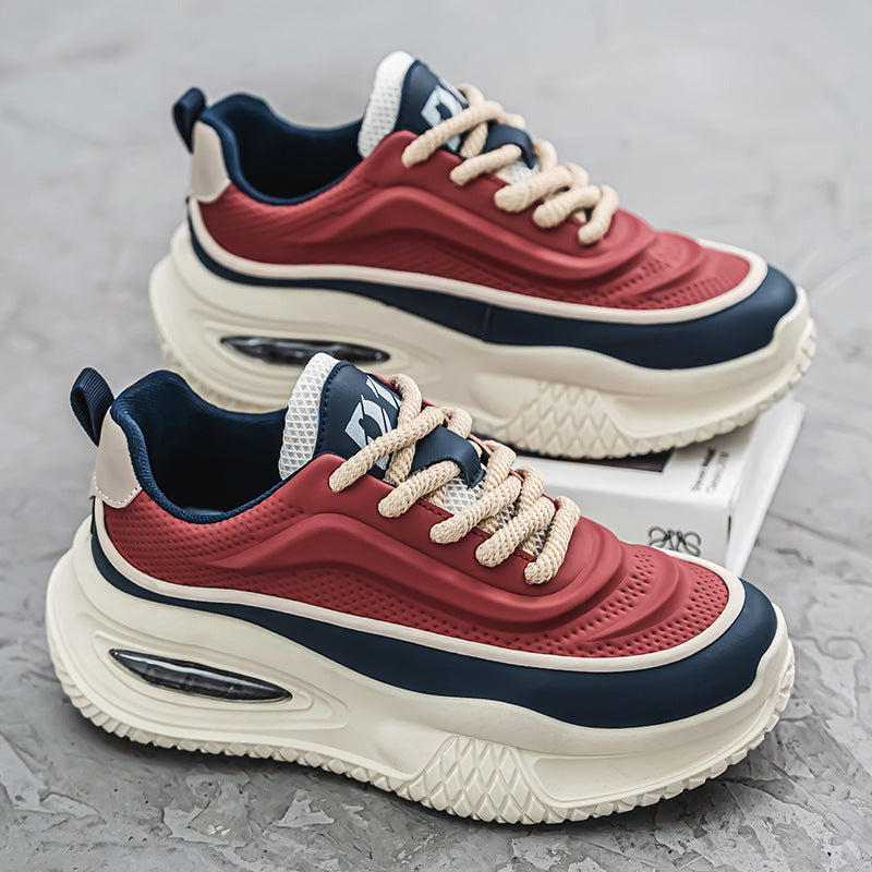 Men's Leather Platform Dad Shoes - Enfance-Heureuse