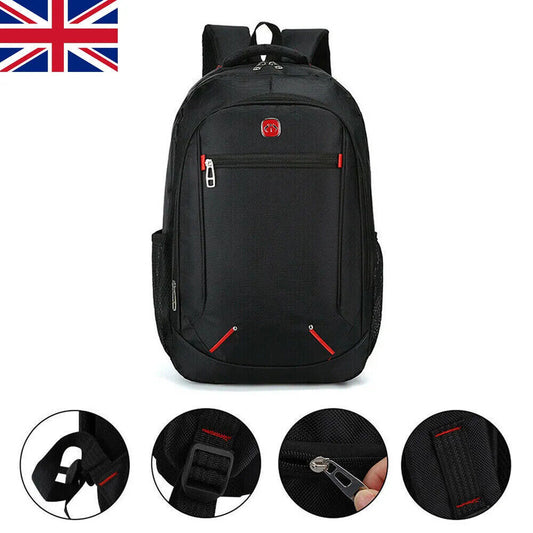 Mens Black Large Backpack Rucksack - Outdoor Sport Work School Travel Hiking Bag - Enfance-Heureuse