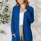 Basic Bae Full Size Ribbed Open Front Cardigan with Pockets - Enfance-Heureuse