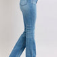 Judy Blue HW Tummy Control Vintage Wash Side Slit Slim Boot Jeans - Enfance-Heureuse
