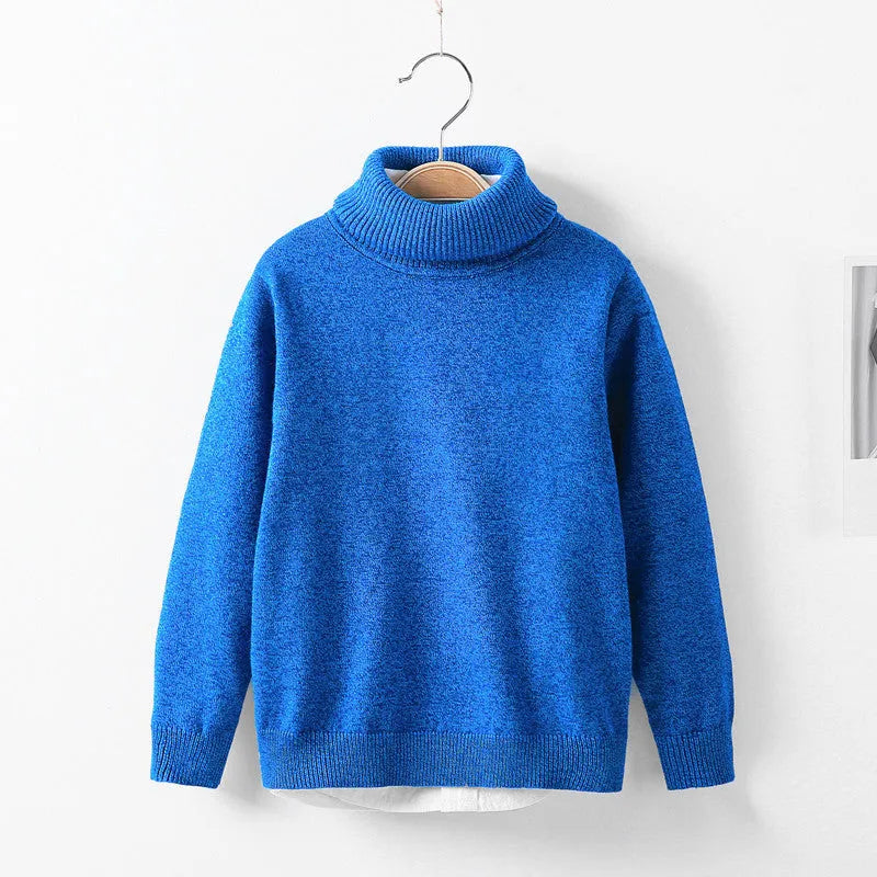 Automne et hiver col haut enfants de tricots