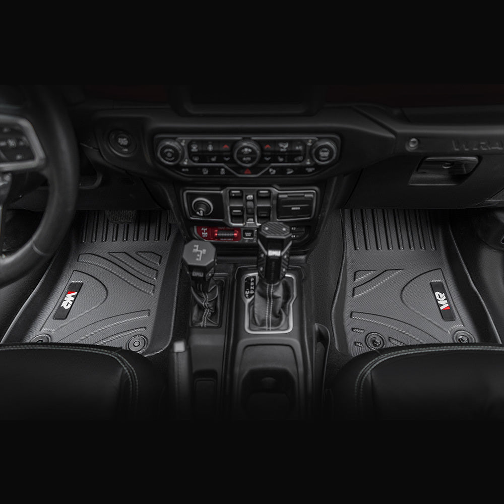 Car Floor Mats For J EEP Wrangler JL 2018 4 Doors Model, Waterproof And Stain-resistant TPE,Black 3 PCS. - Not Fit For Jeep Wrangler JK Or 4XE