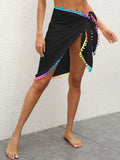 Rainbow Pompom Trim Swim Skirt - Enfance-Heureuse