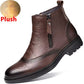 High-top Leather Shoes Height Increasing Shoes 46 Brogue Trendy Ankle Boots - Enfance-Heureuse