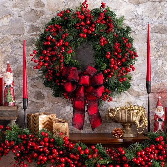 Red Berry Garland Hanging Garland Festival Wall Decoration Layout Props - Enfance-Heureuse