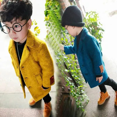 Boy's woolen coat children Korean version - Enfance-Heureuse