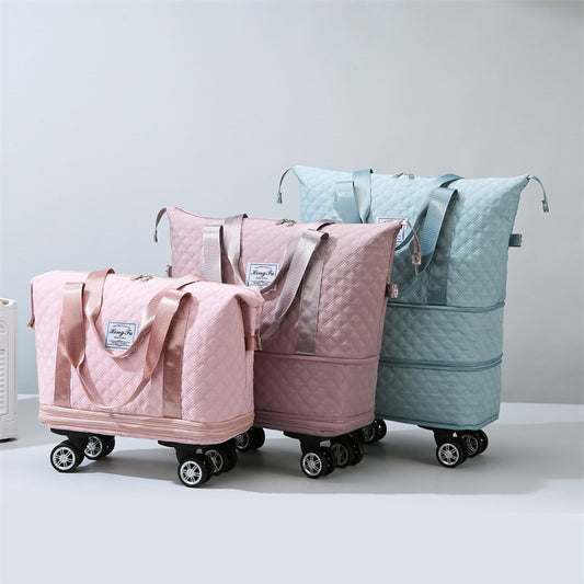 Universal Wheel Rhombus Travel Bag Lightweight Dry Wet Separation Large Capacity Fitness Yoga Bag - Enfance-Heureuse