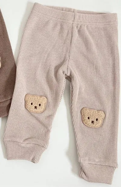 Waffle Bear Pants Baby Trousers Cute Outing Harem Pants - Enfance-Heureuse