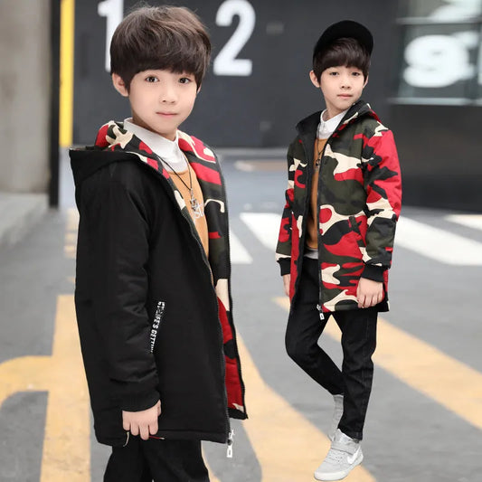 Camouflage thickened plus velvet windbreaker tide - Enfance-Heureuse