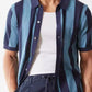 Men's Plus Size Striped Button Down Short Sleeve Shirt - Enfance-Heureuse
