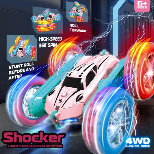 Remote Control Stunt Car Light Wheel Swing Arm Double-sided Rolling Car Toy - Enfance-Heureuse